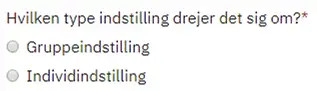 Viser et billede af at man skal v&aelig;lge om det er en gruppeindstilling eller individindstilling.